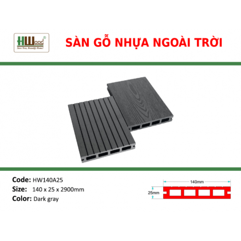 SÀN GỖ NGOÀI TRỜI HWOOD HW140A25