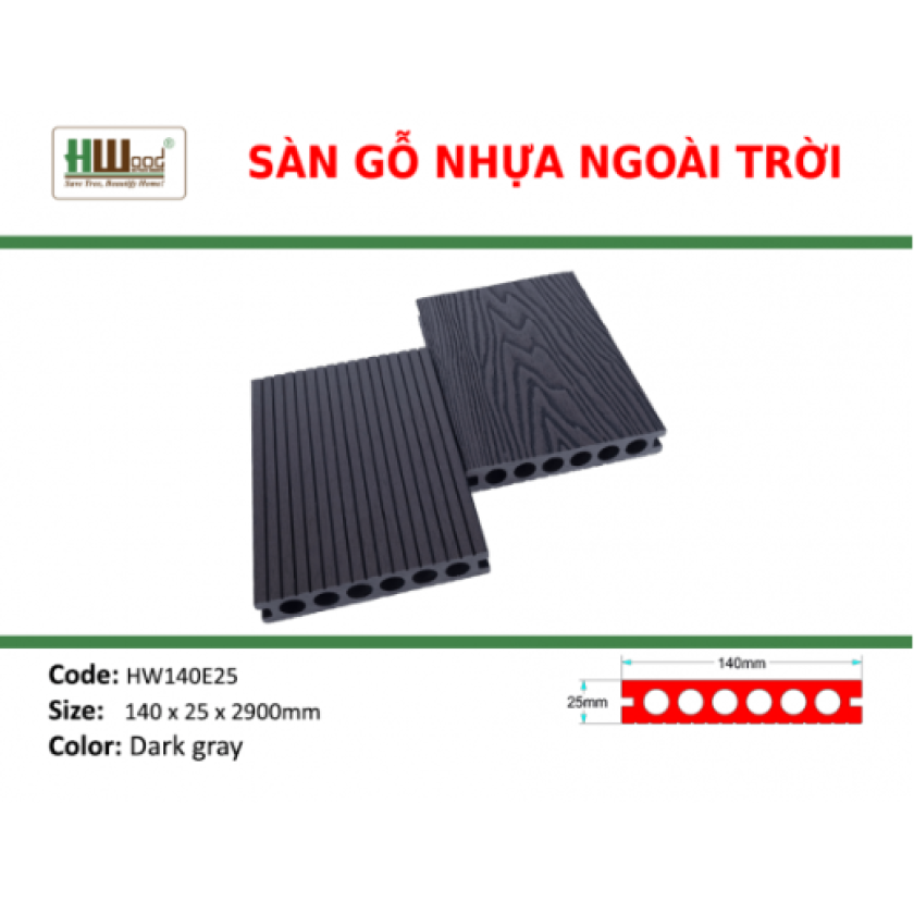 SÀN GỖ NGOÀI TRỜI HWOOD HW140E25
