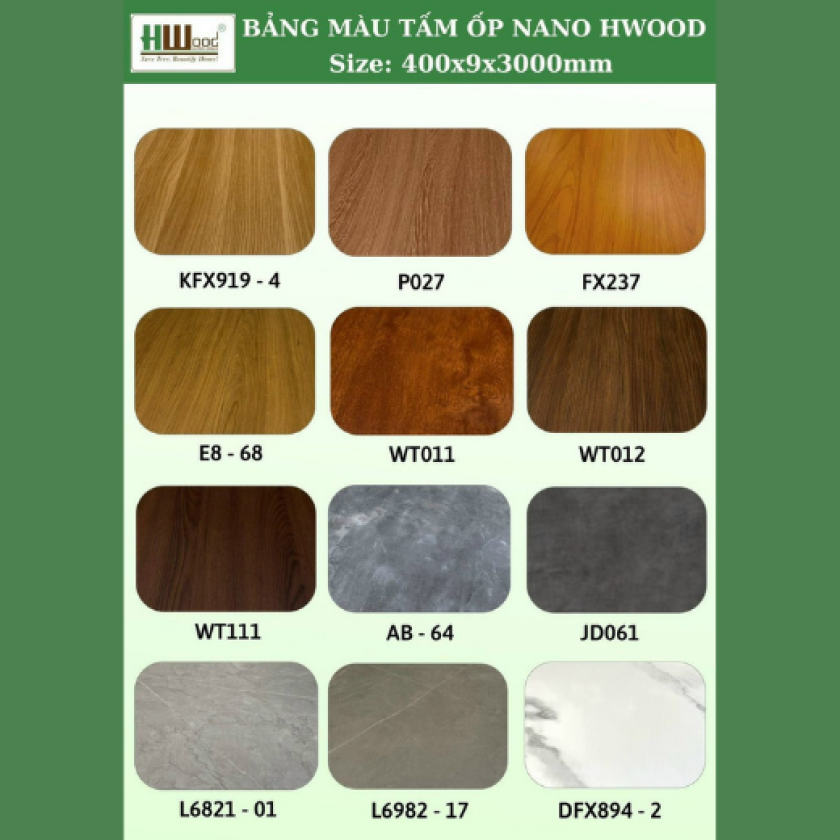 TẤM ỐP NANO HWOOD 400x9x3000mm