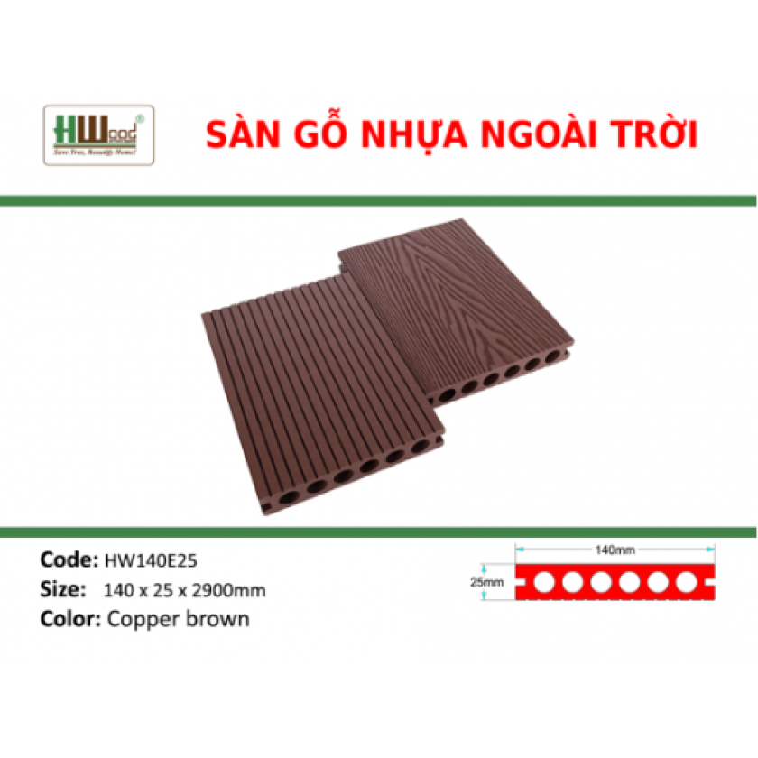 SÀN GỖ NGOÀI TRỜI HWOOD HW140E25