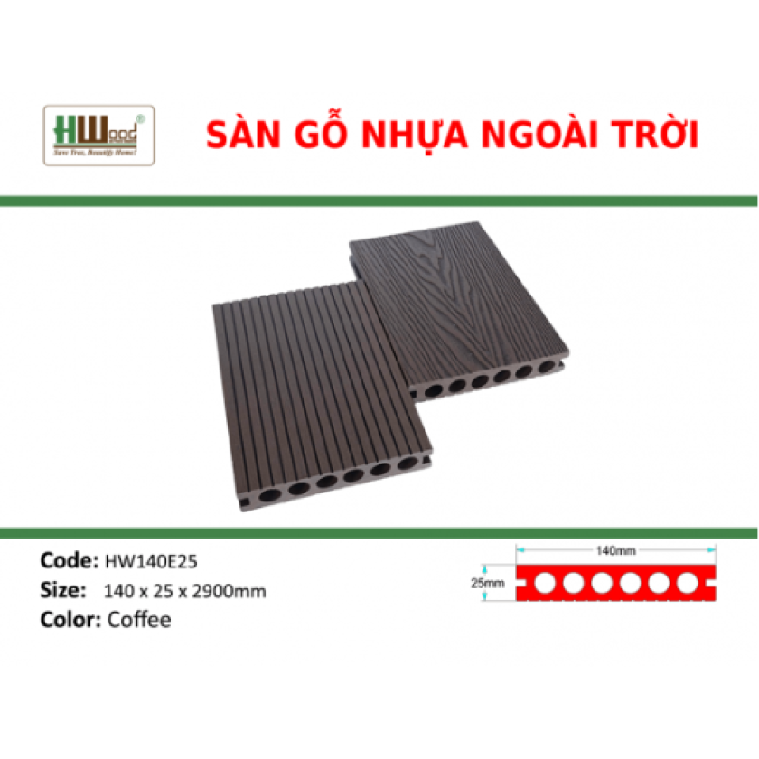 SÀN GỖ NGOÀI TRỜI HWOOD HW140E25