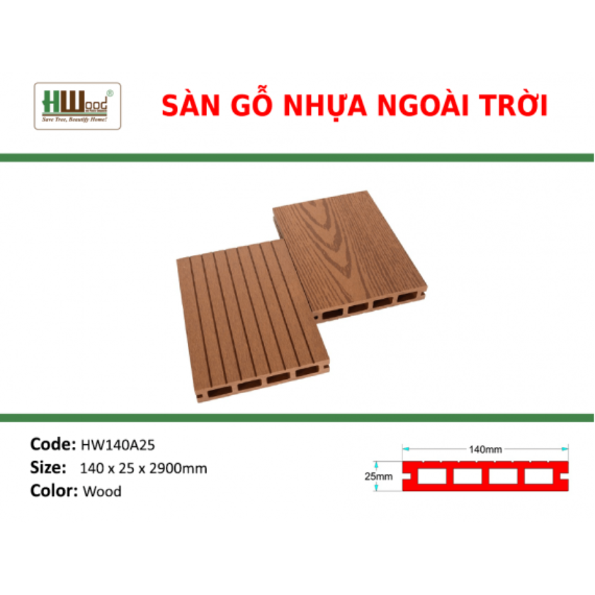 SÀN GỖ NGOÀI TRỜI HWOOD HW140A25