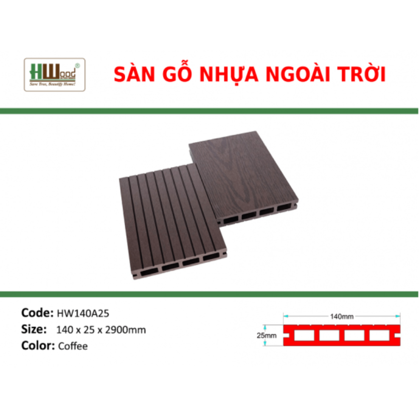 SÀN GỖ NGOÀI TRỜI HWOOD HW140A25