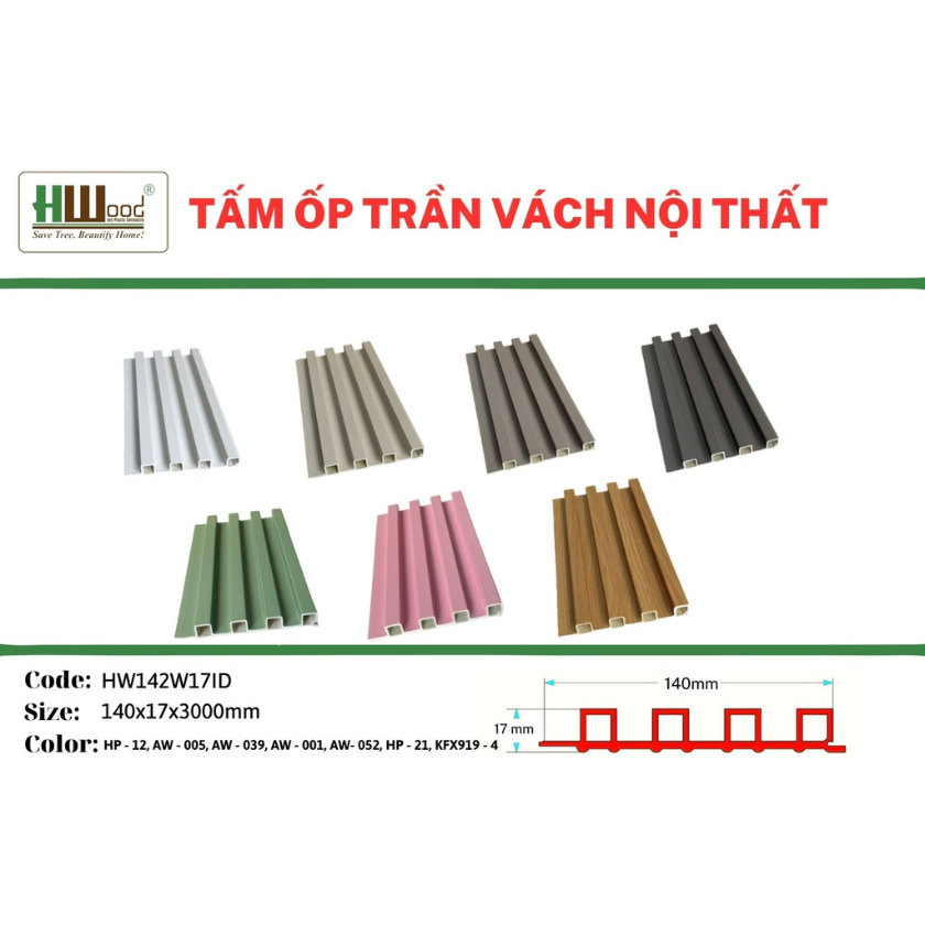 TẤM ỐP TRẦN VÁCH NỘI THẤT HW142W17ID